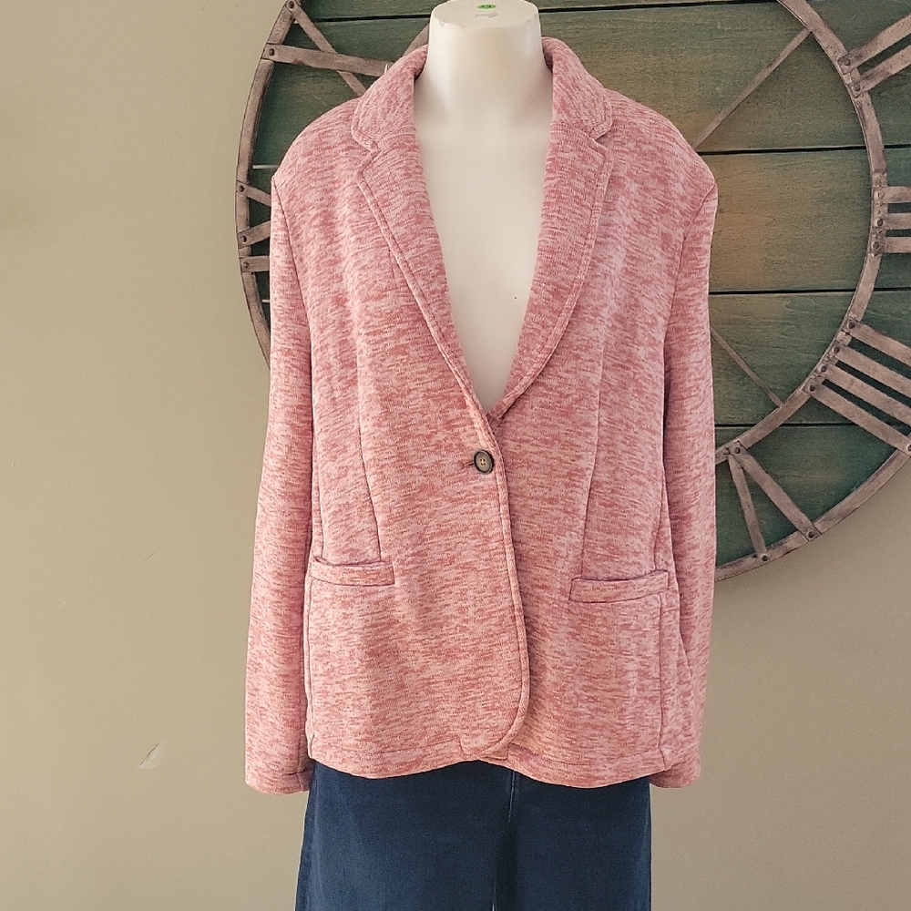 Lands' End Sweater Fleece Sweater Blazer Jacket